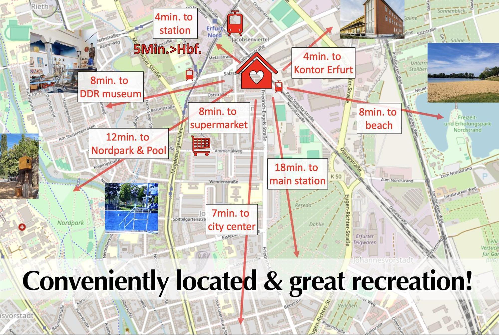 Grossraum-Apartments Mit 2Sz, Wz, Kueche, Smart-Tv, Parken, Etc แอร์ฟวร์ท ภายนอก รูปภาพ